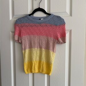 Divided Multicolor Knit Top